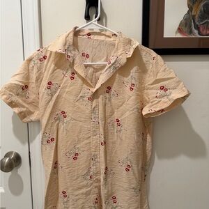 SHEIN Beige Floral Casual Men's Shirt